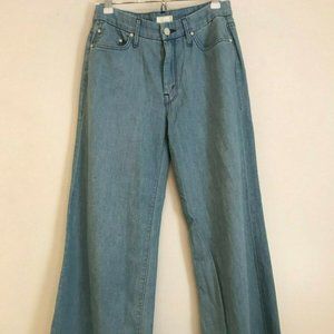 NWT Mother The Roller Wide Flare Pants Indigo